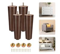 Yes4All Lot de 4 Pieds Ronds en Bois de Noyer 15,2 cm