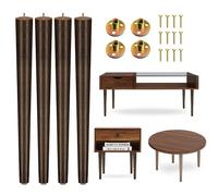 Yes4All Lot de 4 Pieds Ronds en Bois de Noyer 40,6 cm