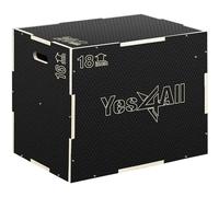 Yes4All Mun4 Boîte en Bois antidérapante 3 en 1-Noir-20 x 18 x 16 Unisexe, Marron Mousse, XL