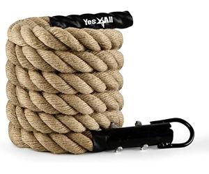 Yes4All NH42 Climbing Rope 15ft Mixte, Naturel, 3.8 cm-4.5 m