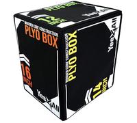 Yes4All NLHH Boîte de pliage souple avec noyau en bois, 40.6 cm x 35.5 cm x 30.4 cm en mousse souple, crossfit, MMA, entraînement pliométrique, Boîte de saut 3 en 1 avec noyau en bois, Version Sport Noir