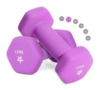 Yes4All Paire d'haltères en néoprène de 1,5 kg pour entraînement de musculation à la maison, salle de sport, fitness - Violet