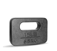 Yes4All Plaque de Lestage en Fonte avec Poignée Ergonomique et Finition Brillante, Poids de Musculation Lesté pour Sac à Dos, Marche Lestée, Randonnée et Entraînement Basique Noir - 7 KG