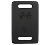Yes4All Plaque de Lestage en Fonte avec Poignée Ergonomique et Finition Brillante, Poids de Musculation Lesté pour Sac à Dos, Marche Lestée, Randonnée et Entraînement Basique Noir - 20.5 KG