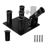 Yes4All Plate-forme de rangée 2 en 1 en T multifonction avec 5 barres de 2,5 cm et 5,1 cm (5 barres) et adaptateur de 2,5 cm, support d'haltère avec fixation antimine