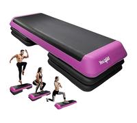 Yes4All Plateforme d'entraînement réglable pour exercices d'aérobic avec 4 rehausseurs réglables inclus et options supplémentaires - Rose noir