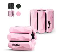 Yes4All Poids de poignet et de cheville réglables en silicone pour homme et femme, entraînement à domicile, yoga, danse, cardio, pilates, aérobic, marche et course à pied (0,5 kg/paire) - Rose