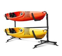 Yes4All Porte-kayak autoportant double pour garage, support d'extérieur en acier durable, idéal pour kayaks, planches de surf, planche à pagaie de 79,4 kg