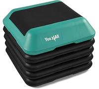 Yes4All Q5HV Plateforme d'aérobic réglable de 40,6 x 40,6 cm Noir/vert pour exercices d'aérobic
