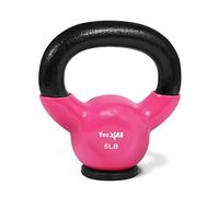 Yes4All SAT4 Kettlebell en fonte recouvert de vinyle avec base de protection en caoutchouc, rose, 2.2 kg