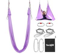 Yes4All Soft Tricot Fabric 5.5 Yards Silk Aerial Yoga Hammock Swing/Aerial Silks Hammock for Aerial Yoga Swing, Increasing Strength, Flexibility and Balance, Suits All Levels (Complete kit included)