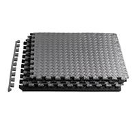 Yes4All Tapis Emboîtables en EVA, Dalles de Sol en Mousse, Revêtement de Sol en Mousse avec Bordure pour Meubles, Espace de Vie, Salon, Garage - Black,