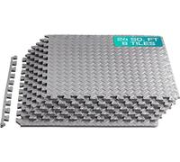 Yes4All Tapis Emboîtables en EVA, Dalles de Sol en Mousse, Revêtement de Sol en Mousse avec Bordure pour Meubles, Espace de Vie, Salon, Garage 2,23 m²