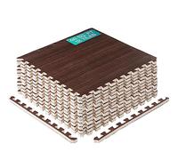 Yes4All YJ9A Tapis d'exercice emboîtables en Mousse - Couvre 2, 4, et 1,2 m² (Multicolore) (H. 7,3 m² (12 Carreaux) - Bois de Noyer foncé