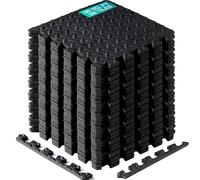 Yes4All Tapis Emboîtables en EVA, Dalles de Sol en Mousse, Revêtement de Sol en Mousse avec Bordure pour Meubles, Espace de Vie, Salon, Garage - Black And Gray, 2.97 m2