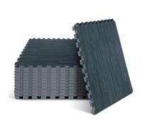 Yes4All Tapis emboîtables en Mousse - Grain de Bois - Carbone - 4,5 m²