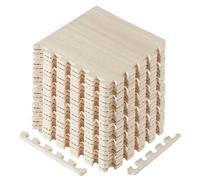 Yes4All Tapis imbriqués avec Bord - Tapis de Gymnastique en Mousse avec Carreaux entrelacés en EVA (24 Pieds carrés, lumière en Bois de Noyer - 24 Carreaux)