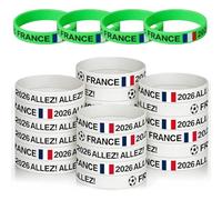 YESAH 20P Bracelet en Silicone,Avec Motif Drapeau,Brille la Nuit,Pour Fêtes,Coupe du monde de Football,Concerts,Visions Publiques,événements Nocturnes et événements de Groupe