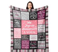 Yesbird Cadeau Anniversaire Femme, Idee Cadeau Femme, Cadeau Femme Original Utile, Cadeau Anniversaire Maman/Amie/Soeur/Fille/Mamie/Copine/Collègue, Happy Birthday, Cadeau Femme Couverture 130x150CM