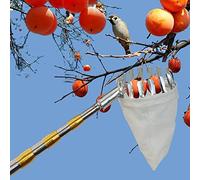Yesbon Ramasse Noix avec Manche TéLescopique, Cueille Fruit avec 2-7m Manche Telescopique, Lightweight Stainless Steel Connecting Pole, pour Pommes, Oranges, Citrons, Poires,6m/19ft