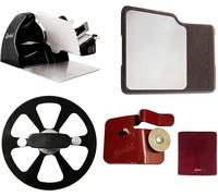 Yeseatis Berkel - Home Line 200 + Planche À Découper Inoxydable, Bois + Couverture Pour Trancheuse Rouge Taille M + Extracteur De Lame + Affûteur D'accessoires Pour Home Line (Noir)