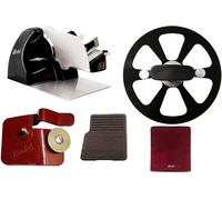 Yeseatis Berkel - Home Line 200 + Planche À Découper Traité Thermiquement + Extracteur De Lame + Couverture Pour Trancheuse Rouge Taille M + Affûteur D'accessoires Pour Home Line (Noir)