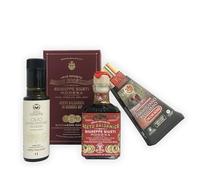 Yeseatis - Coffret Cadeau avec Huile d'olive Extra Vierge, Vinaigre Balsamique de Modène Giusti et Parmesan AOP Vacche Rosse 40 Mois