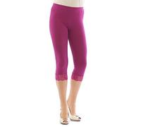 yeset Femme Capri Legging longueur 3/4 avec dentelle de coton pantalons court