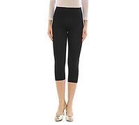 YESET Femme Legging Leggings Longueur Taille Haute 3/4 Capri Court Noir XL