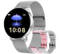 YESFINE Montre Connectée Femme, Smartwatch Compatible Samsung Huawei Xiaomi Android iOS Podometre Montre Sport Cardiofrequencemetre Etanche IP67 GPS Partagé Sport Notification de Message(Argent)