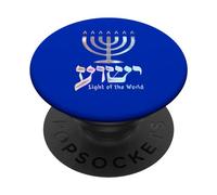 Yeshua Light of the World Menorah hébraïque PopSockets PopGrip Adhésif