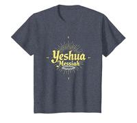 Yeshua Messiah Radiant Faith Homme Inspiration chrétienne T-Shirt, Enfant, Bleu Chiné, 6 Ans
