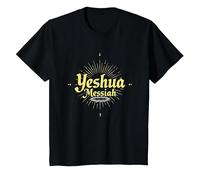 Yeshua Messiah Radiant Faith Homme Inspiration chrétienne T-Shirt, Enfant, Noir, 4 Ans