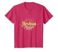 Yeshua Messiah Radiant Faith Homme Inspiration chrétienne T-Shirt, Enfant, Rouge Chiné, 2 Ans