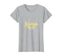 Yeshua Messiah Radiant Faith Homme Inspiration chrétienne T-Shirt, Femme, Gris Chiné, S