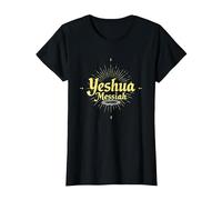 Yeshua Messiah Radiant Faith Homme Inspiration chrétienne T-Shirt, Femme, Noir, S