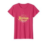 Yeshua Messiah Radiant Faith Homme Inspiration chrétienne T-Shirt, Femme, Rouge Chiné, S