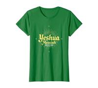 Yeshua Messiah Radiant Faith Homme Inspiration chrétienne T-Shirt, Femme, Vert Kelly, XL