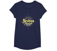 Yeshua Messiah Radiant Faith Homme Inspiration chrétienne T-Shirt, Fille, Bleu Marine, XS