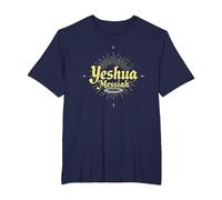 Yeshua Messiah Radiant Faith Homme Inspiration chrétienne T-Shirt, Homme Grandes Tailles, Bleu Marine, 4X Tall