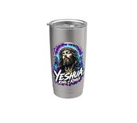 Yeshua Roi des Rois Art Typographique Audacieux Jesus Jésus Gobelet isotherme en acier inoxydable double paroi