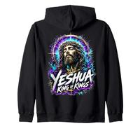 Yeshua Roi des Rois Art Typographique Audacieux Jesus Jésus Sweat à Capuche