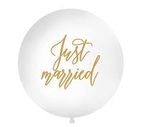 PartyDeco Ballon géant Just Married 1 m