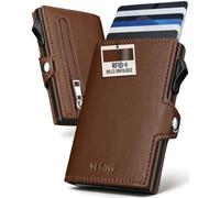 YESIIW Porte Carte Fin et Léger - Idéal Métro Bureau Voyage | 2cm d’épaisseur à vide, Pop up Porte Carte pour 7-9 Cartes & 2 ID Fenêtre, Idéal Métro Bureau Voyage, RFID / NFC Prodection