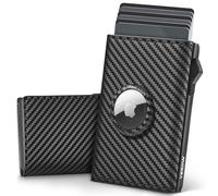 YESIIW Porte Feuille Airtag très Compact et Grande Capacité Pop up Portefeuille Homme Airtag avec 12 Cartes, Portefeuille pour Homme avec Protection RFID & sans Porte-Monnaie (Carbon)