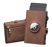 YESIIW Portefeuille Homme Airtag Cuir Véritable Portefeuilles et Porte-Cartes avec Grande Capacité Pop up Porte Carte Homme pour 10 Cartes, 15+ Billet & Grande Poche à Monnaie, RFID (Cuir Véritable)