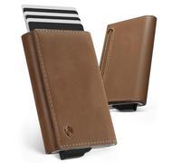 YESIIW Portefeuille pour Homme en Cuir véritable avec Protection RFID - pour 8 à 10 Cartes, Brun