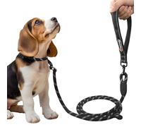 Yesimola Correa Perro Grande pour Chien, Laisse Coulissante avec Fils Réfléchissants, Noir Correas de Dressage Corde avec Stop Intégré pour Chiots et Petits, Moyens et Grands Chiens