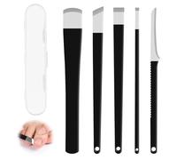 Yesimola Couteau Râpe À Pied Pédicure 5 Pièces, Professionnel Couteau de Pédicure avec Case de Rangement Lime, Éliminateur de Callosités des Pieds,Coupe Cors Pied Scalpel Lame Bistouri Couteau Kit