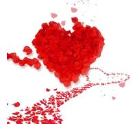 Yesimola Pétales de Rouges Artificiels 1200 Pièces, Pétales de Rose pour Décoration de Mariage, Saint Valentin, Fête, Anniversaire